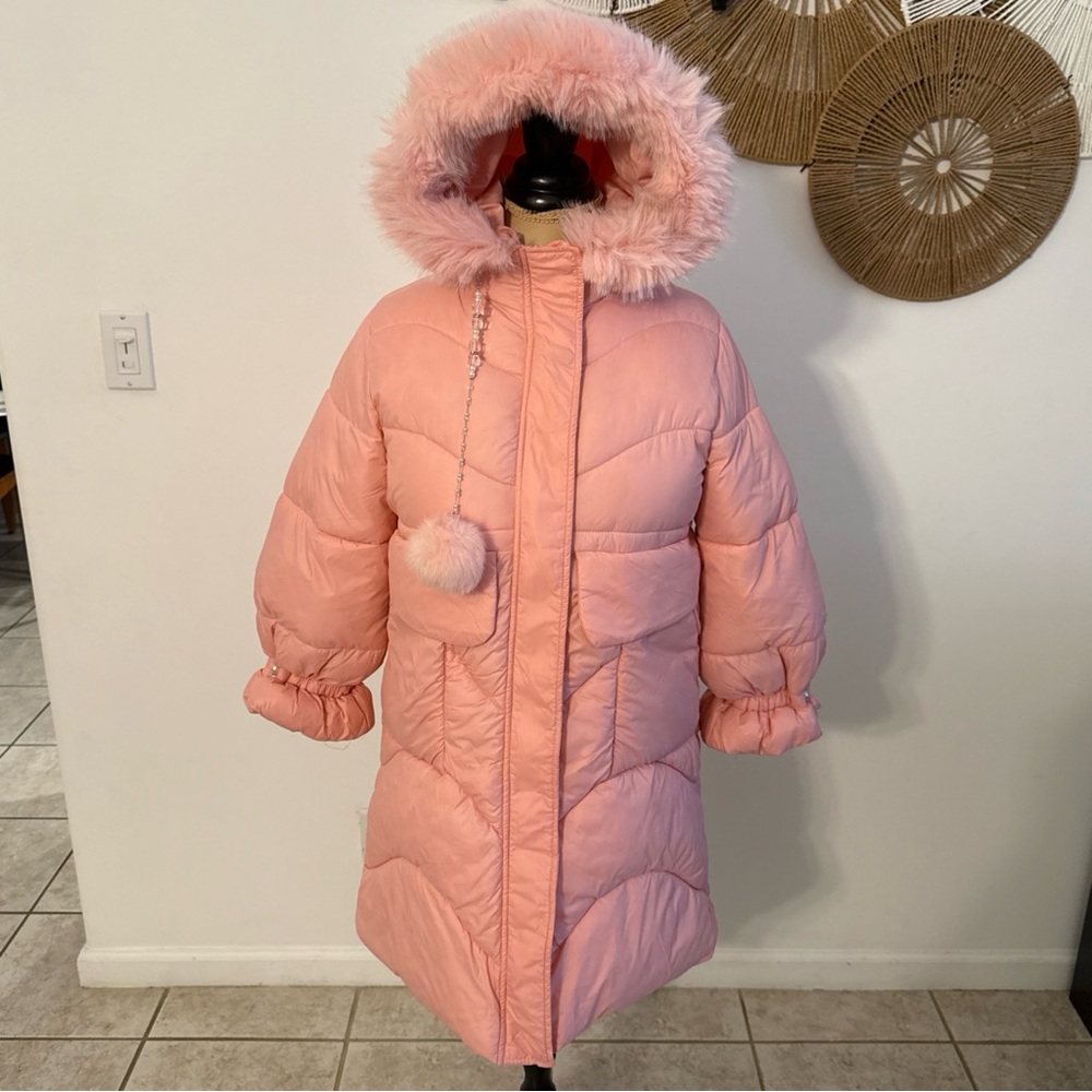 Chic Pink Hooded Puffer Coat for Kids